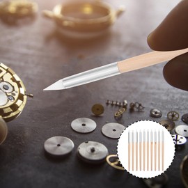 VILLCASE 10PCS Watch Dial Cleaning Pen, Wood Watch Cleaning Kit Oil Touch Tool Portable Watch Dial Pens Household Watch Movement Cleaners Watch Movement Cleaning Machine