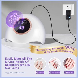 LadyMisty 72W UV LED Nail Lamp Light Dryer for Nails Gel Polish with 18 Beads 3 Timer Setting & LCD Touch Display Screen, Auto Sensor, Professional Nails, White
