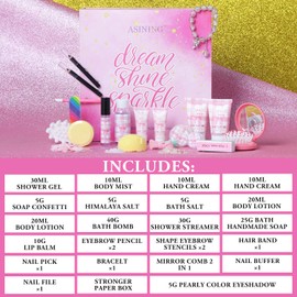 24 Day Beauty Care Advent Calendar, Makeup & Cosmetic Surprises, Birthday Gifts for Women Gift Sets, Cosmetics Gift Baskets for Women Teens Girlfriend Daughters Mothers Day Gifts