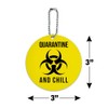 Biohazard Quarantine and Chill Round Luggage ID Tag Card Suitcase