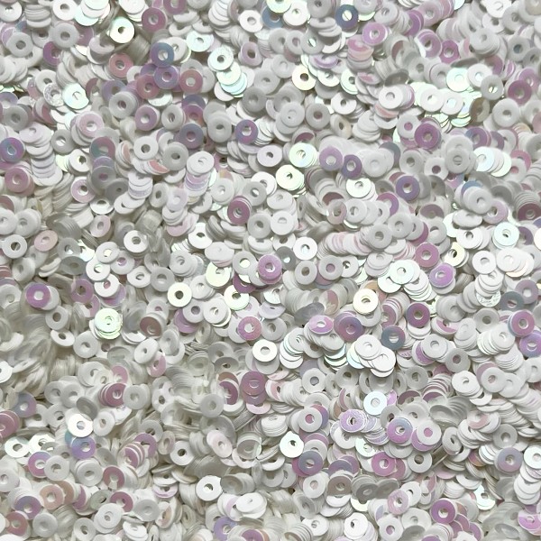 SequinsUSA 3mm Flat Sequins White Striated Rainbow Iris Duo Reversible