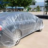 Moyishi 4pcs Disposable Clear Car Cover Rain Dust Garage Cover