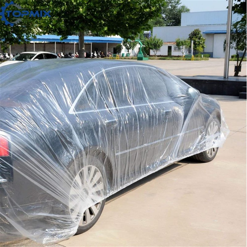 Moyishi 4pcs Disposable Clear Car Cover Rain Dust Garage Cover