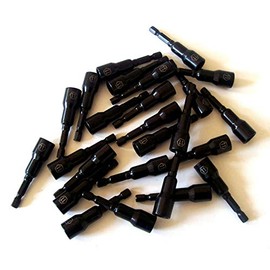 LOT OF ~ 25 ~ LASER ETCHED 11mm IMPACT MAGNETIC NUT SETTERS DRIVERS 2-9/16" LONG NUTSETTERS 1/4" HEX SHANK