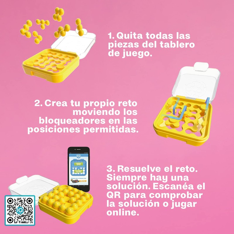 SmartGames - IQ Mini, Create Your Own Challenges, Compact Puzzle