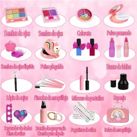 TAIMEI 28 Pcs Juego De Maquillaje De Niñas Maquillaje Lavable