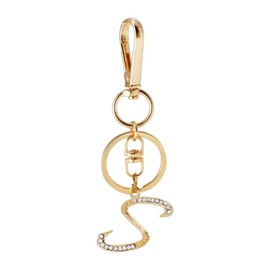 Freedale Letter Keychain for Women Purse Charms Key Ring for Handbags Crystal Alphabet Initial Letter Pendant Keyring (Gold S)