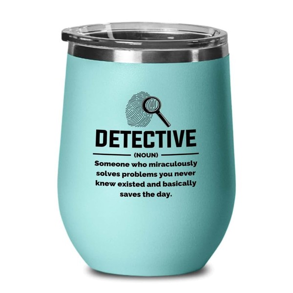 Detective Teal Edition Wine Tumbler 12oz - Detective def -