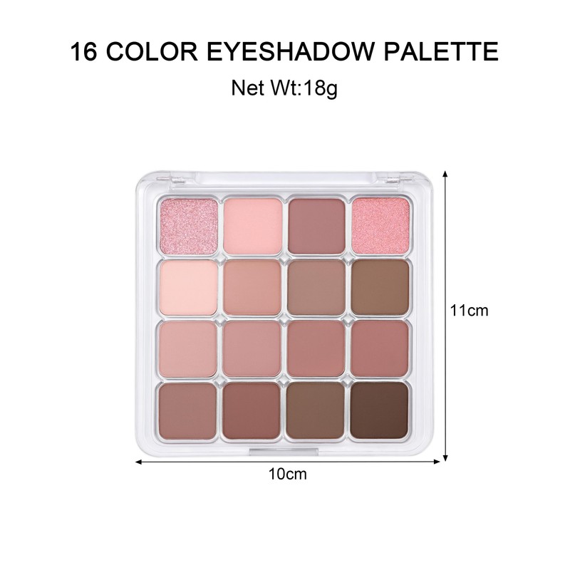 Erinde 16 Colors Eyeshadow Palette, Matte Shimmer Glitter Finishes Eye