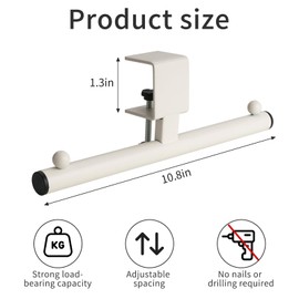 Backpack Hanger for Table, Adjustable Clamp-On White Organizer for Office, Classroom, Dorm, Under Table Storage Stand Up Holder with Easy Installation