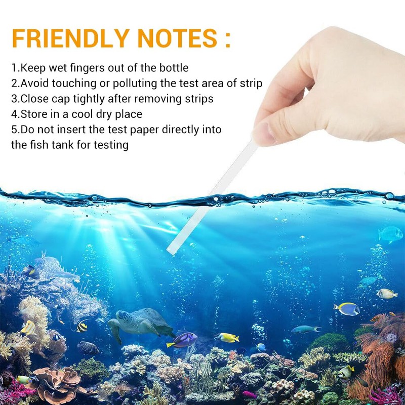 MiOYOOW Aquarium Ammonia Test Kit, 50 Counts Ammonia Test Strips,