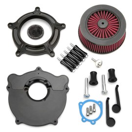 For harley air cleaner filter Sportster Softail Touring street road king glide Dyna for harley davidson air intake filters (OPS Black - Red Filter, B-For Softail/Dyna 93-15 ，Touring 01-07)