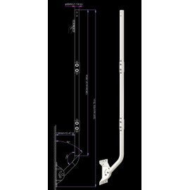 Universal Adjustable Mounting Pole, Steel J-Mount for Attic Outdoor Roof Wall Installation, Weatherproof Mast Pole, Mounting Bracket and Hardware Included (Diameter 1 1/4", Length 49 3/4", White)