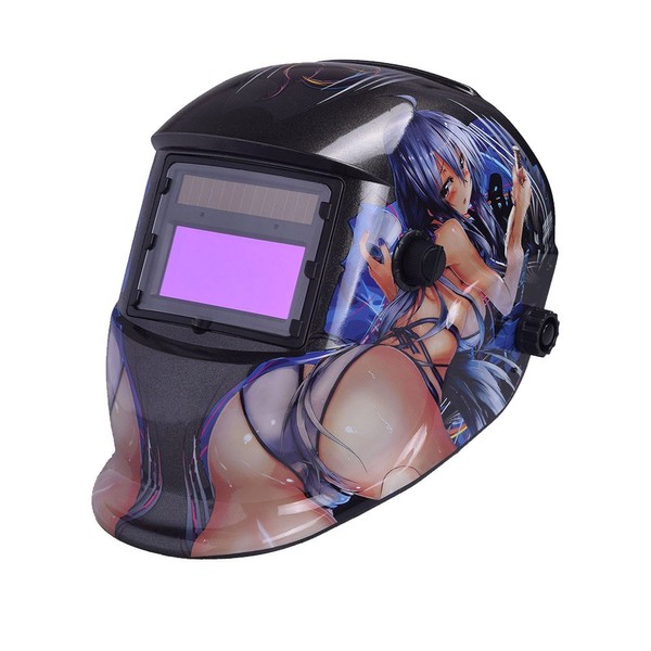 Nuzamas Solar Powered Auto Darkening Welding Helmet Mask Weld Face Protection for Arc Tig Mig Grinding Plasma Cutting with Adjustable Shade Range DIN4/9-13 UV/IV protection DIN16