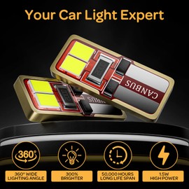 MIFMIA 12pcs 194 LED Bulb 6000K White, 168 T10 2825 W5W 5SMD Replacement Bulbs Error Free for Car Dome Map Door Courtesy Side Marker Reading Glove Box License Plate Lights