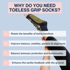 Tucketts Toeless Non-slip Grip Socks - Men's Cotton Socks for