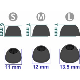 ALXCD Eartips Compatible with Galaxy Buds FE SM-R400, S/M/L 3 Pairs Soft Silicone Ear Tips & 2 Pairs S/L Sizes Earhooks, Compatible with Galaxy Buds FE SM-R400 4+6 Black sml