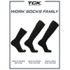 TCK 6 Pair Work & Athletic Crew Socks (White, Large)