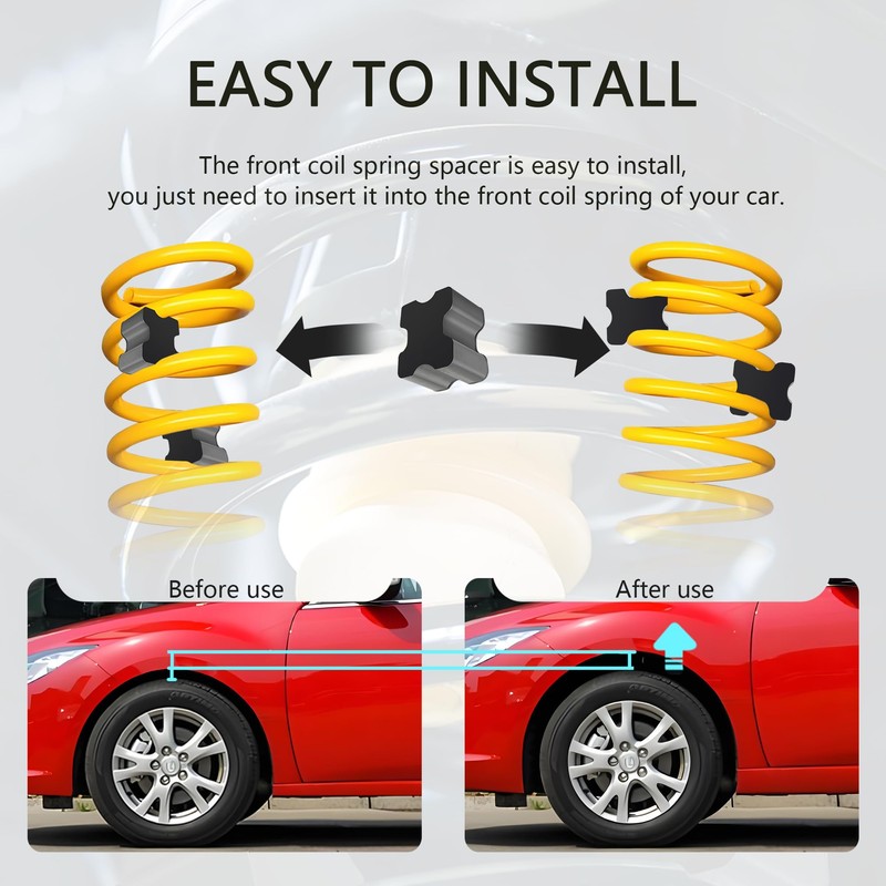 4PCS Rubber Coil Spring Spacers,Heavy Duty Front Coil Spring Booster