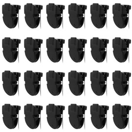 24pcs Cubicle Clips, Plastic Stainless Steel Cubicle Hooks Fabric Panel Wall Clips Black Wall Clips Strong Bite Force Fabric Clips for Fabric Walls Hanging Pictures