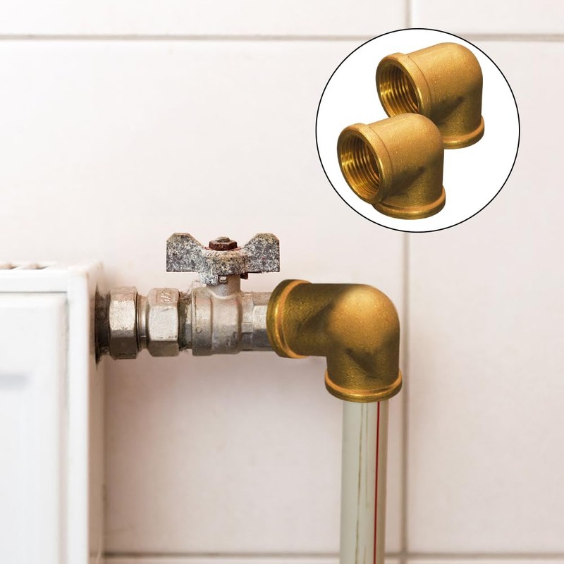 2 pieces brass angle 90°, 1/2 inch female thread, 1/2