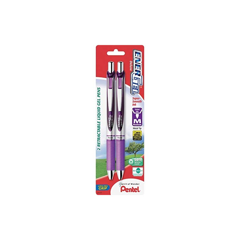 Pentel EnerGel Deluxe RTX Retractable Liquid Gel Pen, 0.7mm, Metal