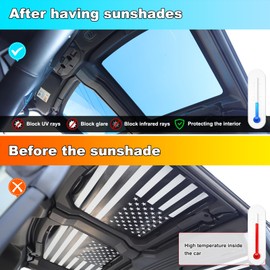 Sunroof Sunshade for Hummer EV 2024-2025 Car Roof Cover Foldable Roof Sun Shade UV Reflector Anti-Glare HeatShield Sun Visor Blocker Moonroof Shield Cover Privacy Protector No Gaps/No Sagging (White)