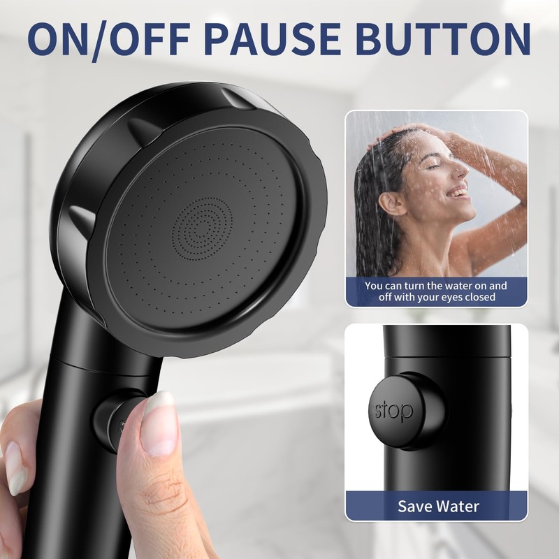 HANLIAN On/Off Pause Camper Shower Head with Filters, Detachable Shower