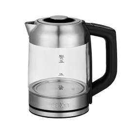 Salton GK1758 Temperature Control 1.7L with Tea Steeper Electric Kettle, Stainless Steel, Glass