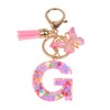 YPYMOD Butterfly Pendant Keychain with Initial G, Pink, Women's &