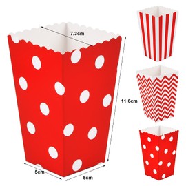 Jinlaili Pack of 12 Popcorn Bags Polka Dot Popcorn Boxes Popcorn Bags Small Snack Bag Candy Box Candy Box Candy Box for Party Birthday Wedding Gift Film Night Snack