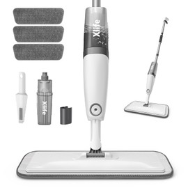 Spray Mop for Floor Cleaning, Xlife Wet Dry Mop with 3pcs Washable Pads for Kitchen Wood Floor Hardwood Laminate Ceramic Tiles Floor Dust Cleaning-Gray