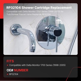 RP32104 Shower Cartridge Replacement, Compatible with Delta Monitor 1700 Series (1998-2005) for Tub/Shower Faucet Valve Replace# RP32104 (RP32104)