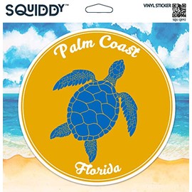 Squiddy Palm Coast Florida Vacation Beach Town - Vinyl Sticker (7" high)