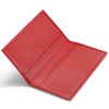 HISCOW Minimalist Checkbook Cover - Full Grain Leather (Pebbled Red)