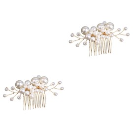 LALAFINA 2pcs Wedding Hair Comb for Brides Elegant Side Comb Hair Accessory for Women and Girls for Weddings Parties and Special Occasions