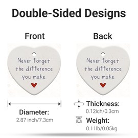 Thank You Gifts for Women, Nurse Gifts, Gifts for Coworkers, Teacher, Nurse Gifts for Women, Never Forget The Difference You Make Ornament, Christmas Ornaments 2024