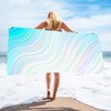 Beach Towels with Integrated Storage Bag, 55"x28" Microfiber Beach Towel,