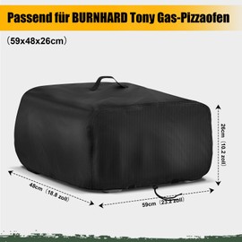 Fenghome Pizza Oven Cover for BURNHARD Tony Gas Pizza Oven, Waterproof, Dustproof Pizza Oven Carry Bag with Gas Hose Fixation, 500D Oxford Fabric Pizza Oven Carry Bag, Pizza Oven Accessories