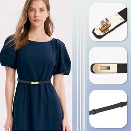 VJUYSW Leather Belt Women's Belt Waist Belt Women's Belt Leather Denim Belt Genuine Leather 18 mm Wide Narrow Belt