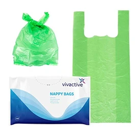 Vivactive Extra Large Incontinence Nappy Disposal Bags - 100 Pack, green