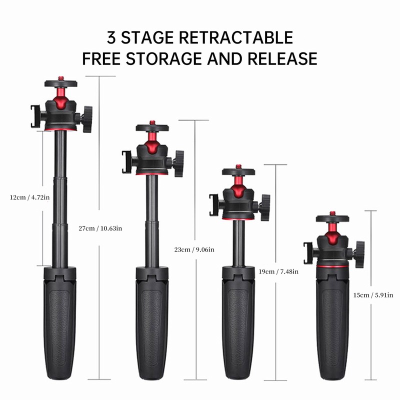 Desktop Camera Tripod with Non Slip Silicone Pad Multifunctional 1/4in