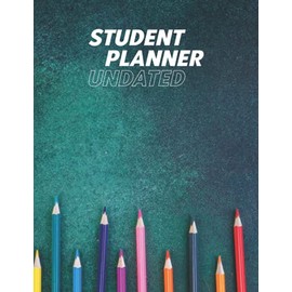 student Planner Undated: Large Undated Organizer for Study Plan with Notes । Green Texture Cover