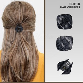 Bridal Pearl Hair Clips for Women 12 Piece Plastic Mini Claw Hair Clips Elegant Geometric Pretty Barrettes Girls Simple 6 Piece Hair Accessories for Girls Women Childrens Kids (Style 1 pack 6)