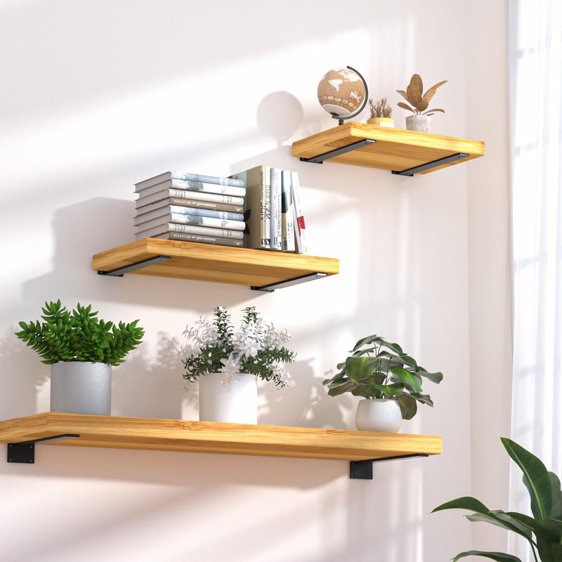 8 Pack - 14 inch Black Hidden L Shelf Bracket