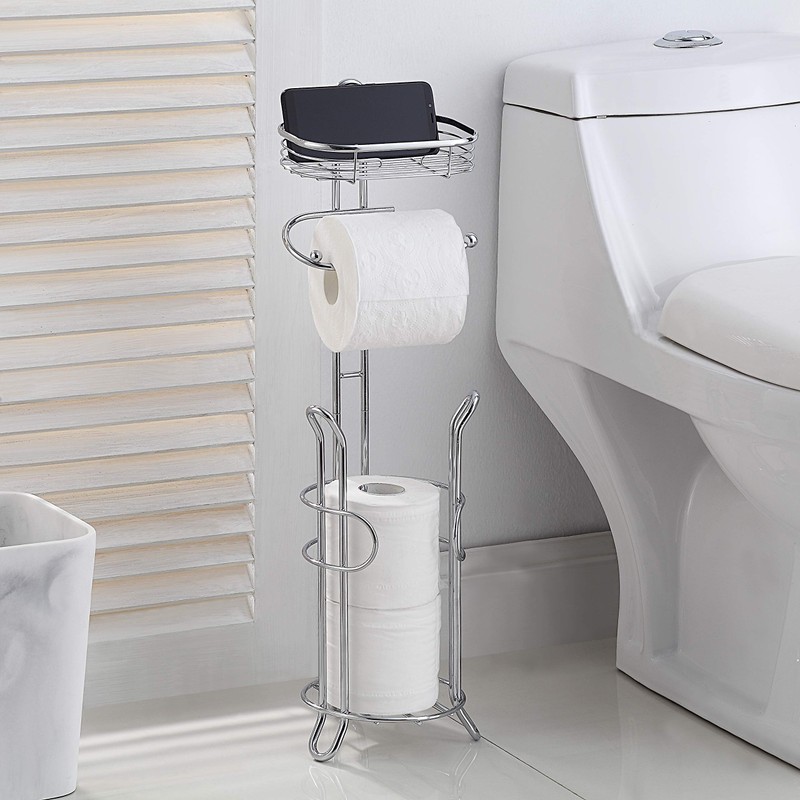 SunnyPoint Bathroom Heavyweight Toilet Tissue Paper Roll Storage Holder Stand