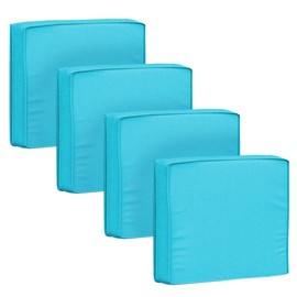 Jadoxy Outdoor Cushion Covers 4 Pack Waterproof&Fade Resistant Zipper Patio Furniture Cushion Covers for Couch,Sofa,Chair (Replacement Covers Only) (Cyan, 19×19×3)