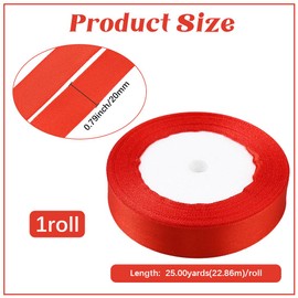 GORGECRAFT 25 Yards Red Christmas Ribbon 0.79 Inch Satin Polyester Fabric Hair String Ribbon for Gift Wrapping Hair Bows Making Wedding Party Decoration Invitation Cards Floral Bouquets Home Decor