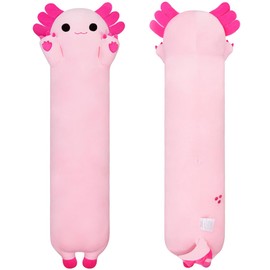 Chubbyjoy Long Axolotl Plush Toy Body Pillow, 43” Cute Axolotl Stuffed Animals Soft Kawaii Plushies, Axolotl Plush Doll Gift for Girls Boys, Pink