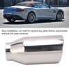 Single Outlet Exhaust Tip Silver Stainless Steel Beveled Mouth Straight